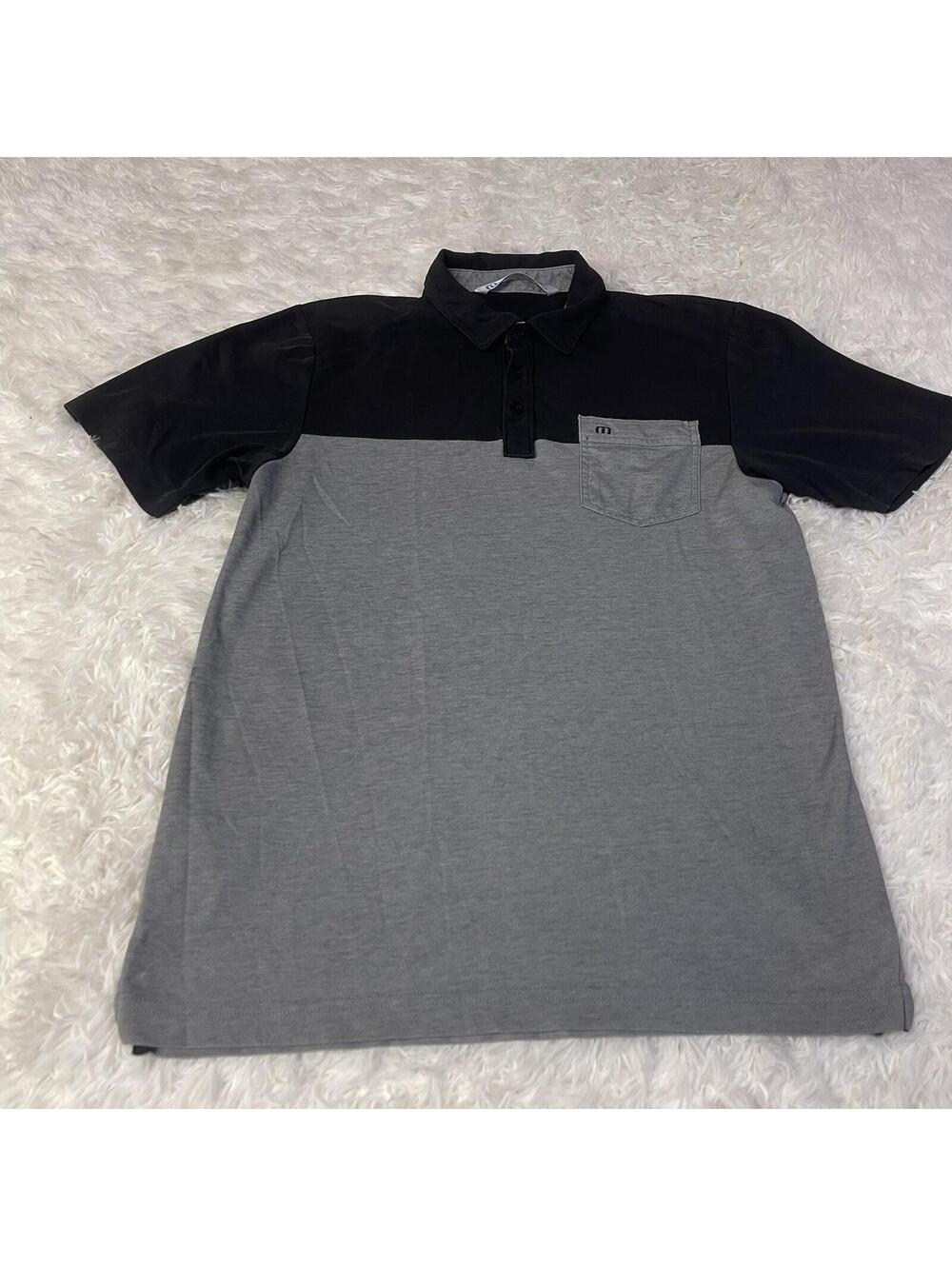 Travis Mathew Golf Polo Shirt Mens S Grey/Black Short Sleeve